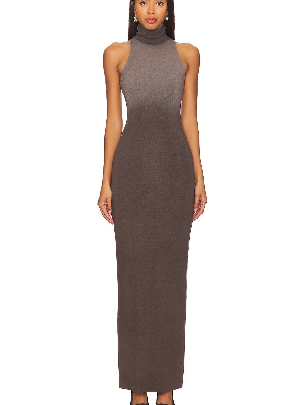 Cotton Citizen Verona Sleeveless Turtleneck Maxi Dress Stone Cast Size L Nwt